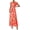 Print Orange, variant on Womens Summer Floral Maxi Dresses Spring Short Sleeve Ruffle V Neck Flowy Boho Long Beach Vacation Sundress