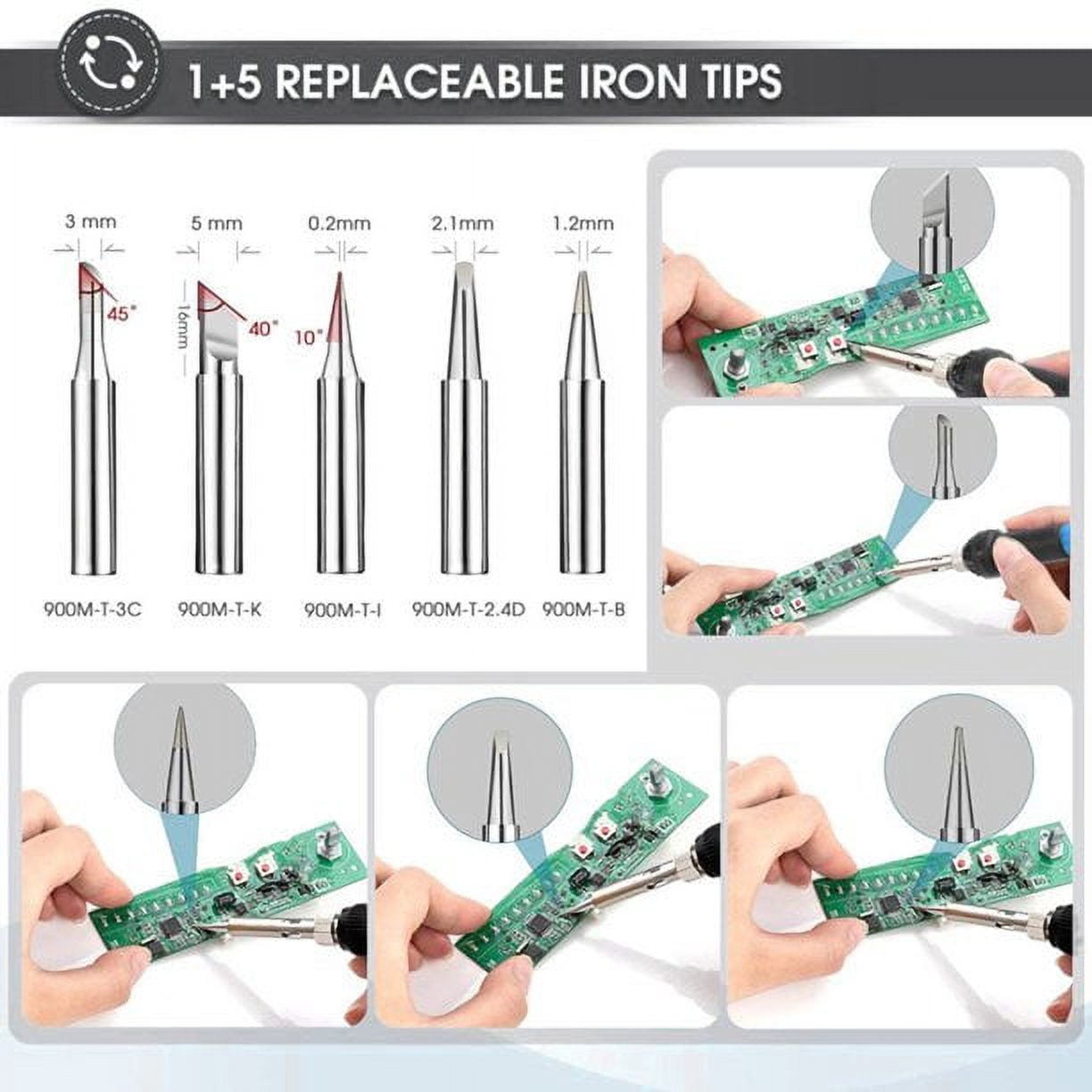 FZFLZDH 14 In1 Soldering Iron Kit, 110V/60W Adjustable Temperature Welding Soldering Iron, Stainless Steel Electric Solder Wire Welding Tools