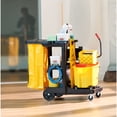 thumbnail image 7 of Rubbermaid Commercial Large Capacity Janitorial Cleaning Cart with Storage Shelves & Bag, Black, 7 of 7
