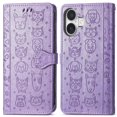 thumbnail image 1 of Funda Cartera FOXDOCK para iPhone 16 , Flip PU con Relieve de Gatos y Perros, Tarjetero y Soporte, 1 of 6