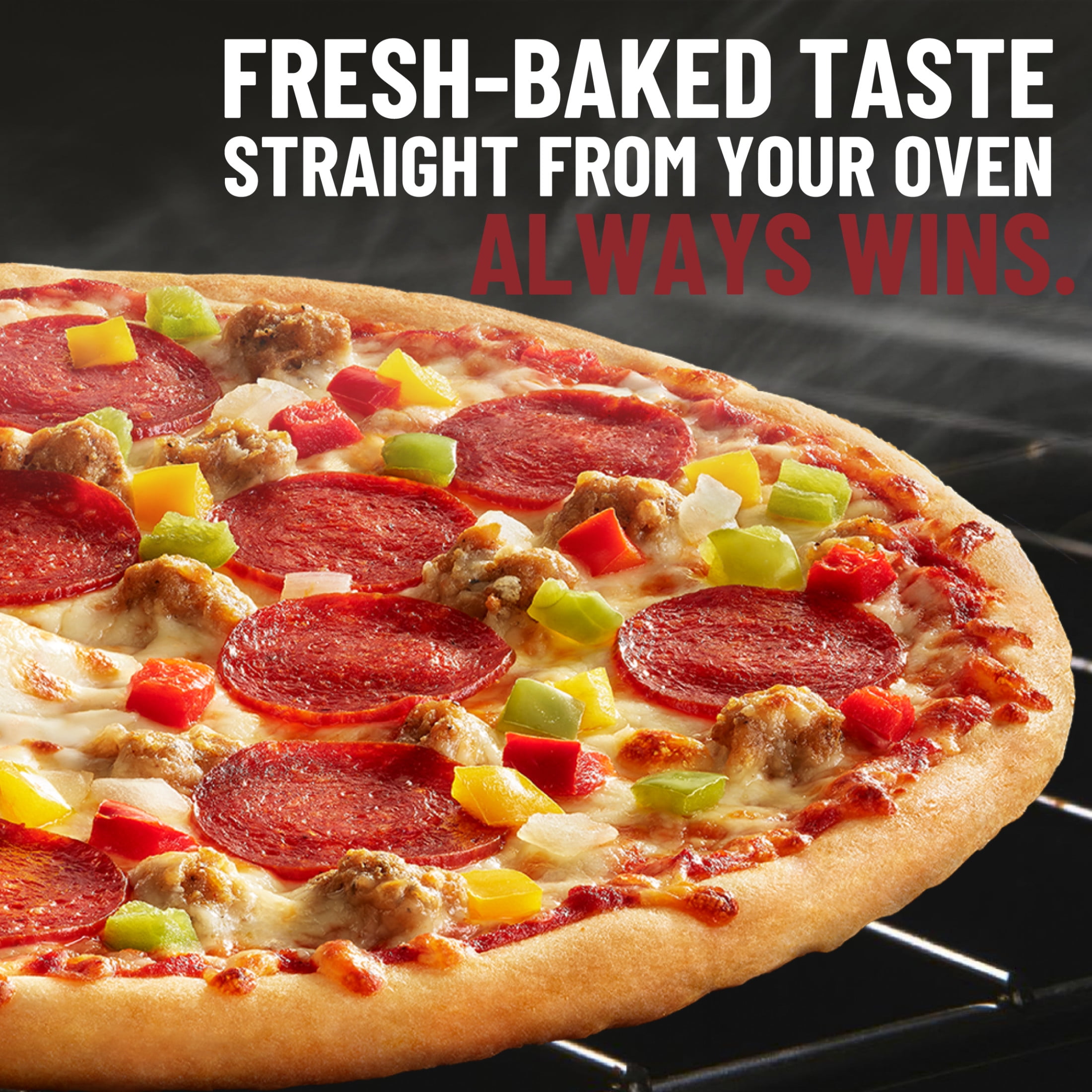 DiGiorno Frozen Pizza, Thin Crust Cheese, Veggie, and Meat Supreme Pizza, 19.1 oz (Frozen)