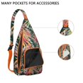 thumbnail image 3 of Vibrant Floral Sling Backpack - Colorful Hawaiian Inspired Print Shoulder Bag, Fashion Forward Design, 3 of 4