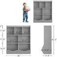 thumbnail image 2 of Kojooin Kids Toy Storage Organizer with Bins, 3-Tier Wooden Bookshelf & Toy Cabinet with 5 Cubbies, Kid-Sized Storage for Playroom, Bedroom, Nursery, or Classroom, Gray, 2 of 6
