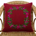 thumbnail image 5 of S4Sassy Leaf Embroidered Cotton Pillow Cover Square Maroon Pillow Case Bed Sofa Cushion Cover-14 x 14 Inches, 5 of 7