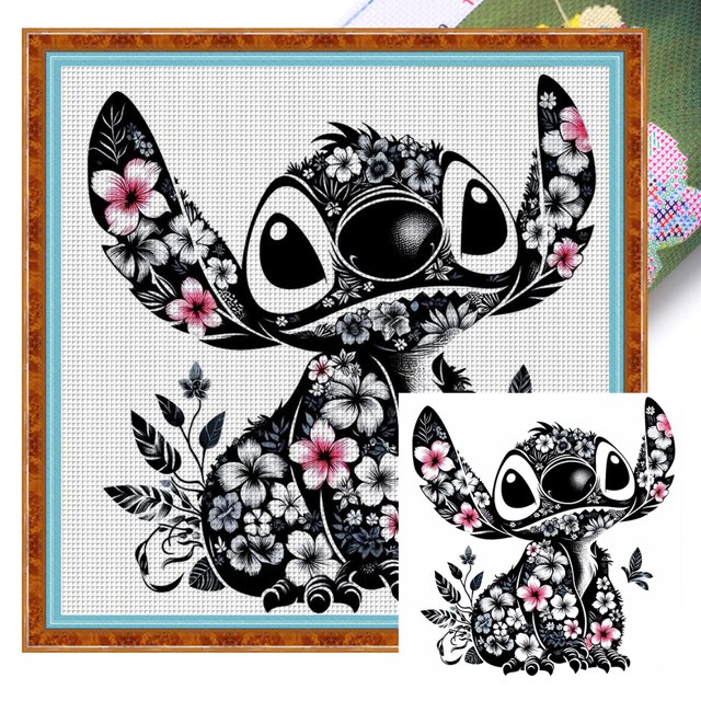 Kit Punto Cruz Con Bordado Hilo Algodón Ecológico 11CT 50x50cm