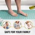 thumbnail image 4 of HITSLAM Extra Long Bathtub Mat-40x16 Non Slip Shower Mat with Drain Holes and Suction Cups,Machine Washable Bath Mat,Clear Green, 4 of 8