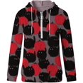 thumbnail image 4 of Chandail en Molleton Chat Citrouille Pull Col Rond Halloween pour Femmes Manches Longues Décontracté Ample, 4 of 6