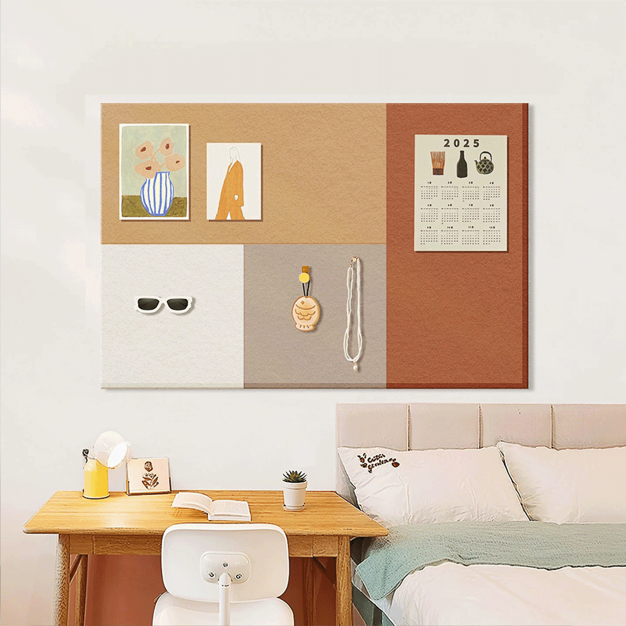 Mifurn 15.75''*15.75'' Felt Bulletin Board, 4 Colors, 6 Pack