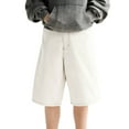 thumbnail image 2 of Donemore Men's Button & Zipper Closure Loose Fit Denim Shorts with Multiple Pockets, Casual Streetwear Mid-Length Cargo Shorts, 2 of 5