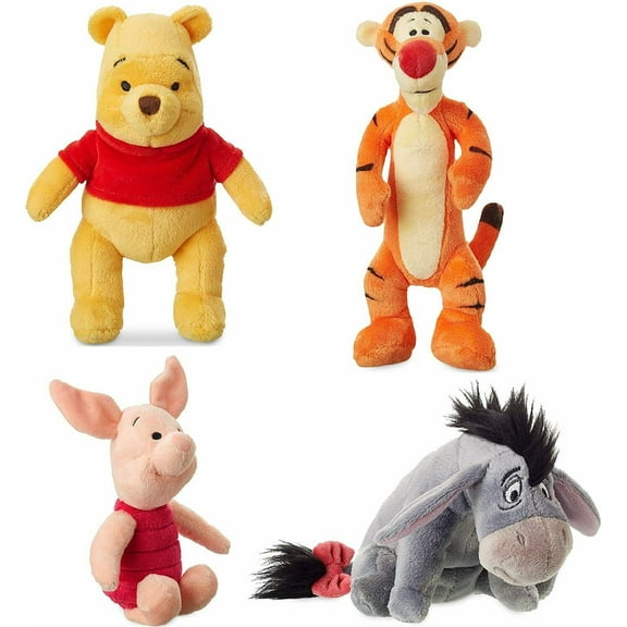 Pooh Eeyore Piglet Tigger Mini Bean Plush Doll Set 8" Authentic Stuffed Animals New