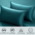 thumbnail image 4 of Bamboo Sheets Set of 4 - Rayon from Bamboo Cooling Bed Sheets, 16" Deep Pocket Fitted Sheet for Hot Sleepers, Queen Size Soft Wrinkle-Resistant Bedding, 4 of 9