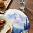 thumbnail image 3 of Forest Mountains Round Placemats Set of 2 for Dinning Tables,Heat-proof Braided Table Mats 15 Inch,Oil Painting Flower Pine Trees Washable Place Mat for Kitchen Restaurant Party Decor Table Setting, 3 of 9