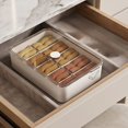 thumbnail image 5 of Linnome Underwear Storage Box 3 Partition Compartment Clear Lid Plastic Sock Bra Panties Drawer Organizer Wardrobe Closet Intimates Sorting Container, 5 of 6