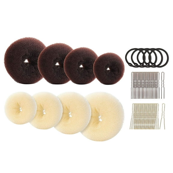 OUNONA 1 Set Donut Hair Bun Makers U-shaped Pins Hair Ties Women Girls Hair Styling Supplies
