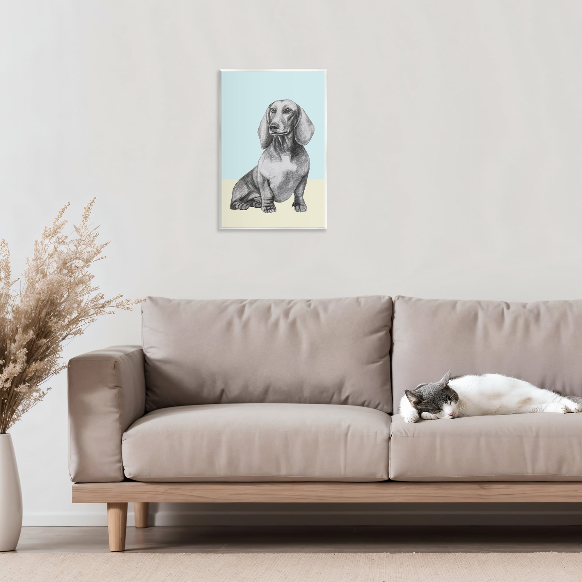 Stupell Industries Sitting Dachshund Sketch Wall Plaque Art, design by Violeta Vollmer