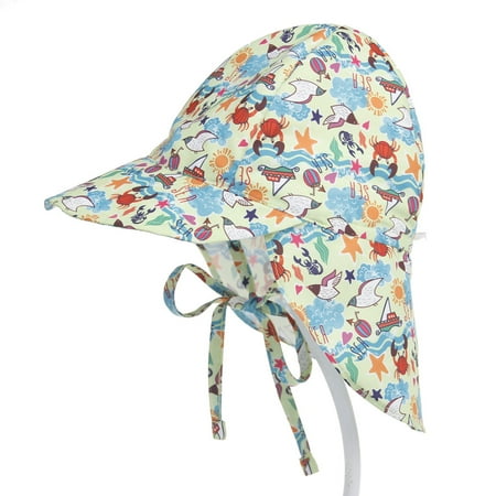 

Sedceaty Toddler Kids Sun Protection Hat UPF 50+ UV Protection Cotton Bucket Cap Adjustable Flap Hat