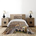 thumbnail image 3 of Ambesonne Beige Quilted Coverlet 2 Pcs, Streets Cityscape, Twin Size, Beige, 3 of 5