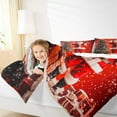 thumbnail image 4 of jejeloiu Merry Christmas Queen Comforter Set,Red Santa Claus Bedding Sets,Xmas Tree Gifts Bedding Comforter Set For Girls,Super Cozy Room Decoration Reversible,3-Piece, 4 of 8