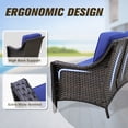 thumbnail image 4 of INTER HUT Stone Creek Patio 3-seat Wicker sofa with Blue Cushion, 4 of 7