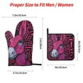 thumbnail image 2 of Honeii ink Donkey Pop Art Pattern Oven Mitts and Pot Holders, Silicone Oven Gloves,500 F Heat Resistant Oven Mitts Sets, 4PCS, 2 of 6