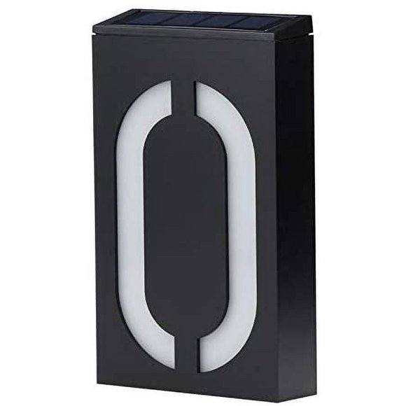 shiyou-LED Solar House Number Light doorplate, Garden Yard Building Door Wall Address Numbers lamp Sign Plate Solar Powered, LED Lighted Up Outdoor Plaque for Home House Street (Digital 0)