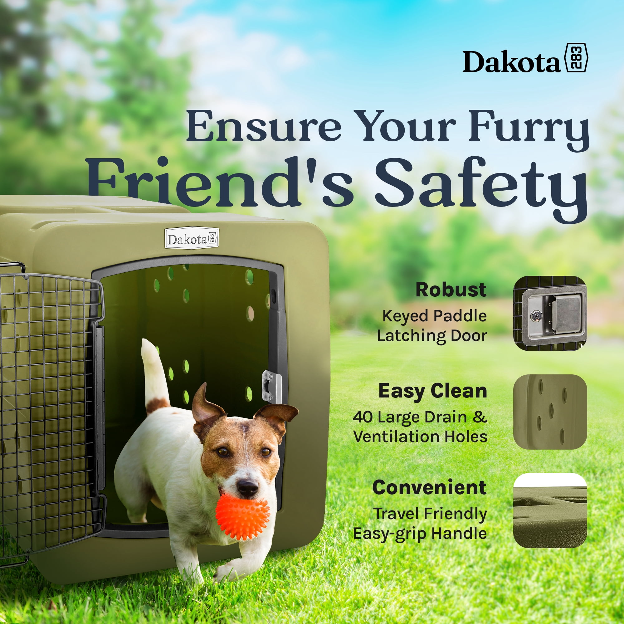Dakota 283 G3 Framed Door Dog Kennel - Large - Olive