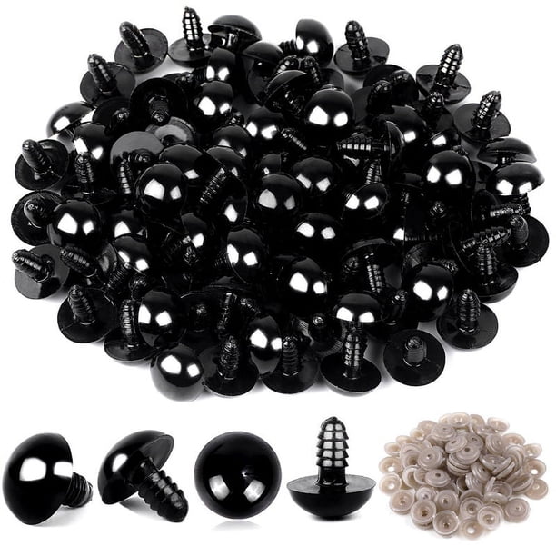 100 Ojos de Ganchillo de Seguridad de PláStico una Granel con 100 Arandelas para Manualidades de Ganchillo (0,24 Pulgadas/0,236 Pulgadas)