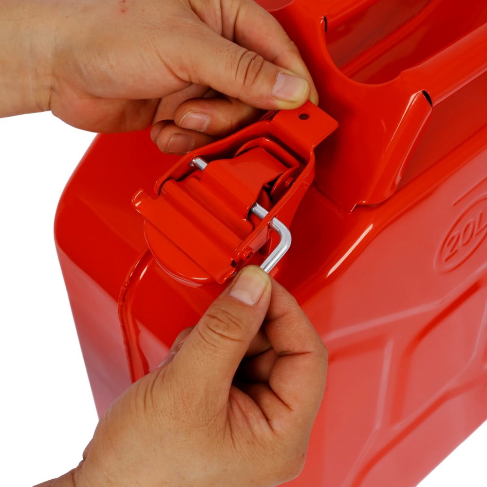 Hitop 20 Liter (5 Gallon) Jerry Fuel Can with Flexible Spout, Portable Jerry Cans Fuel Tank Steel Fuel Can, Fuels Gasoline Cars, Trucks, Equipment, RED 3pcs/set