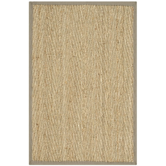SAFAVIEH Natural Fiber Maisy Solid Area Rug, Natural/Grey, 2'6" x 4'