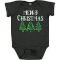 thumbnail image 3 of Inktastic Merry Christmas Green Plaid Christmas Trees Boys or Girls Baby Bodysuit, 3 of 5