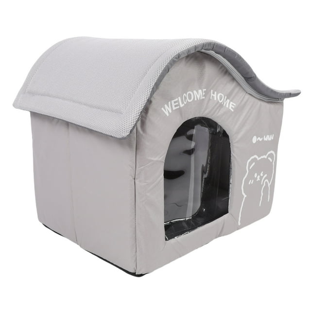 Maison Rafraîchissante pour Animaux, Niche Pliable pour Chat et Chien avec Bac à Glace, Grotte Rafraîchissante pour Chats Résistante aux Intempéries, Maisons Glacières pour Chiens, Maisons pour Chats Intérieur Extérieur Ventilées et Faciles à Nettoyer et à Assembler
