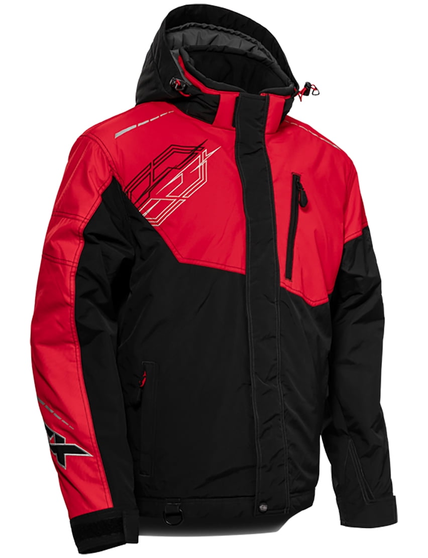 red snowmobile jacket