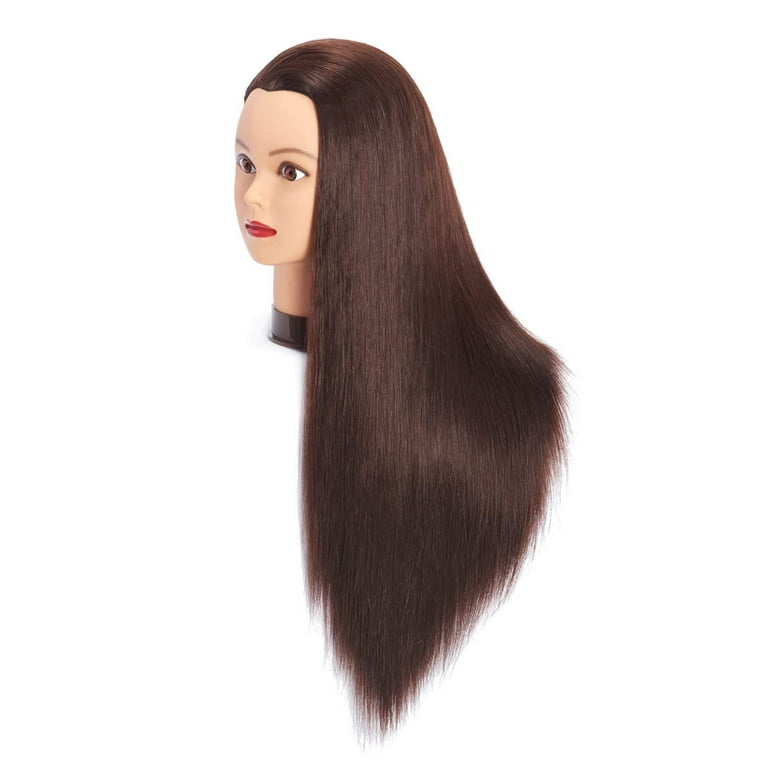 LNASI Mannequin Head 24-26 inch 100% human hair Styling Training Head  Cosmetology Manikin Head Doll Head for Hairdresser with Free Clamp  strawberry