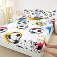 thumbnail image 3 of Feelyou Modern Basketball Teens Full Size Sheets, Watercolor Artwork Bed Sheets, Cartoon Ball Sports Lover Sheet Sets, Microfiber Bedroom Decor, 4 Pieces, 3 of 7
