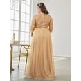 thumbnail image 5 of AURA Plus Size Sequin Evening Dress Women V Neck Formal Gown Elegant Party Dress, 5 of 7