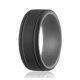 thumbnail image 1 of Alianza de boda de silicona - Colección Duo 2 líneas finas - Gris-Negro de ROQ para hombre - Anillo de 9 mm, 1 of 2