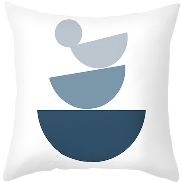 Funda de almohada estilo simple con líneas impresiones geométricas, cubierta de cojín para sofá