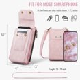 thumbnail image 5 of Dteck Phone Wallet Bag with Large Capacity Card Slots Cash Zipper Pocket, RFID Blocking Hand Strap and Crossbody Shoulder,Pink, 5 of 10