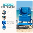 thumbnail image 4 of Ostrich The Heavy-Duty Backpacker Portable Reclining Beach Chair with Face Hole, Blue, 4 of 13