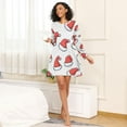 thumbnail image 4 of FORMRS Womens Long Sleeve Nightgowns Crew Neck Sleep Shirt Soft Pajamas Sizes S-3XL, Santa Hats Pattern, 4 of 8