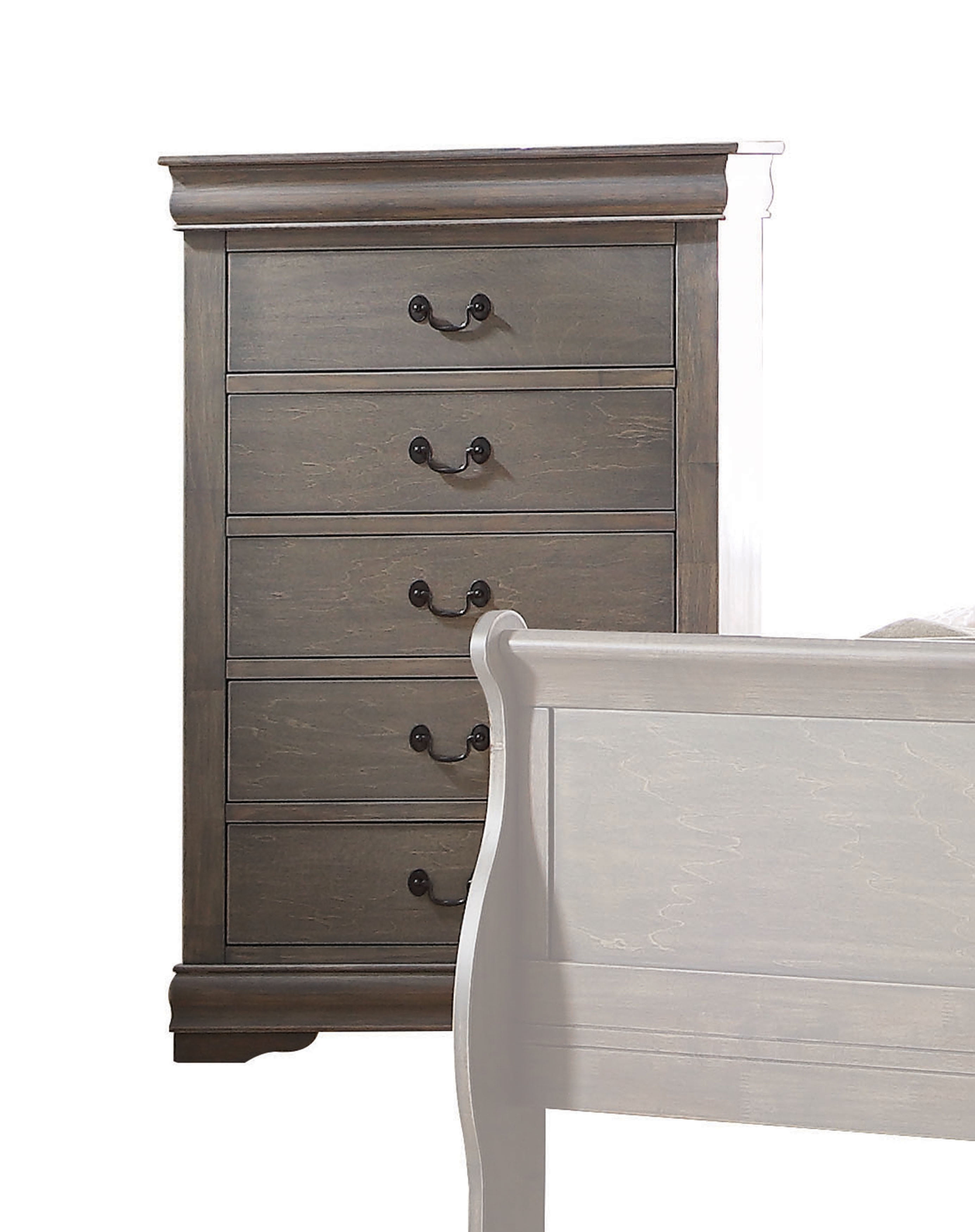 Acme Furniture Louis Philippe Chest With Five Drawers Gray Acme Furniture Louis Philippe Chest