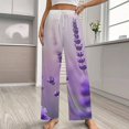 thumbnail image 2 of Lavender Field Bloom Pajama Pants Breathable with Pockets Pajamas For Lady Vintage Sleeping Pants Bedroom Homewear, 2 of 6