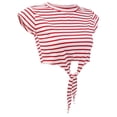 thumbnail image 1 of Camiseta de Rayas para Mujer de de Chicas Ropa de Moda de Playa METRO, 1 of 9