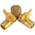 thumbnail image 1 of 2 Way Tap Connector Adapter Hose Splitter To Split 1/2in Brass Taps Garden Watering Accessory, 1 of 4