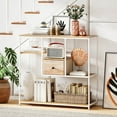 thumbnail image 6 of Costway 40” Console Table with Storage Drawer 4-Tier Display Shelf for Living Room Hallway Natural and White, 6 of 12