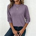 thumbnail image 2 of ByworldtasicNo Boundaries Women's Long Sleeve Tops Mock Turtleneck Ribbed Knit Basic Shirts Workout Undershirts Stretch Tee, 2 of 8
