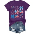 thumbnail image 5 of DHFJKG 250 Anniversary USA T Shirts For Women Short Sleeve Graphic Tee Bow Printed Crew Neck Loose Fit July 4Th Birthday Tshirts Comfortable Tops, 5 of 5