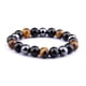 thumbnail image 1 of CAIROYAR Pulsera elástica de curación energética con piedra natural, hematita y ojo de tigre para mujeres y hombres, 1 of 7