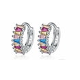 thumbnail image 1 of Aretes Circulares Plata 925 Xtellar Con Multicolor Gemas Elegancia, 1 of 4