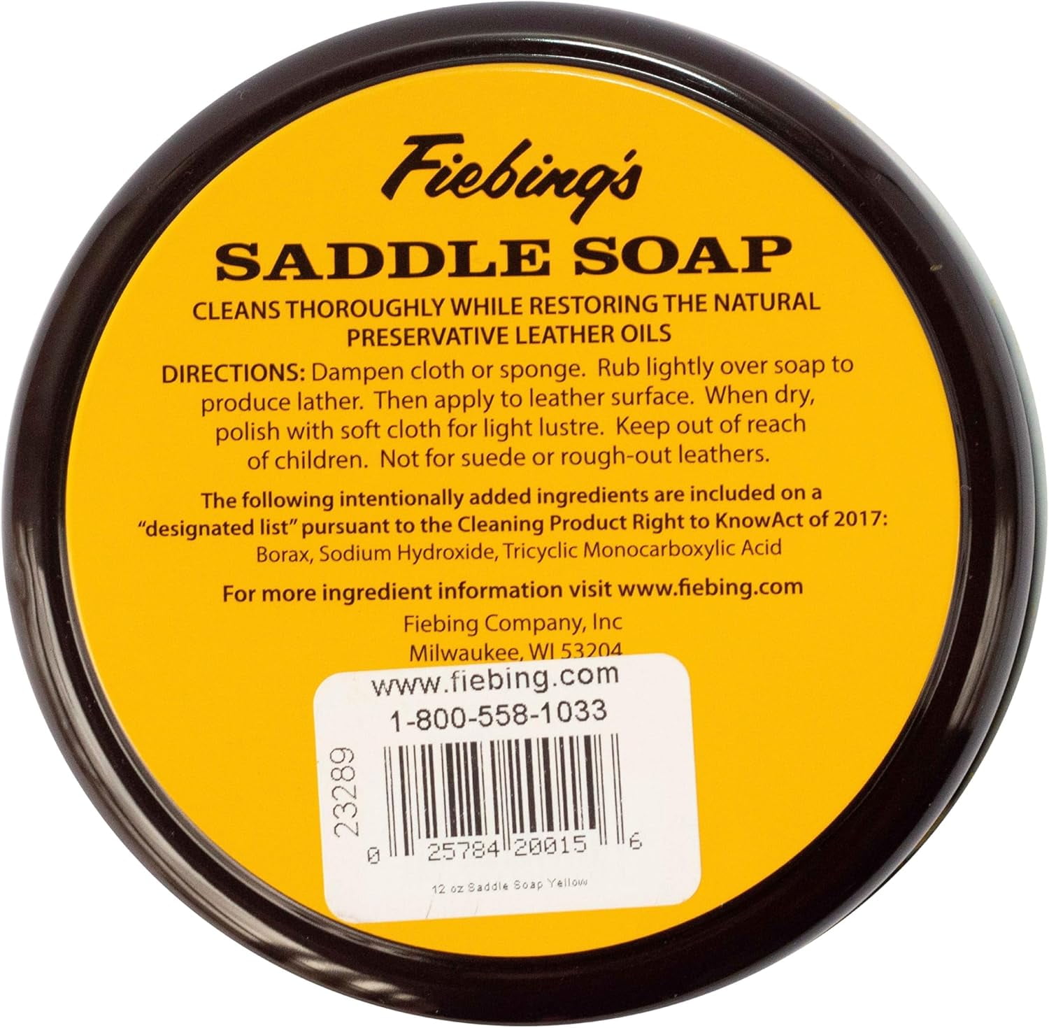Fiebing's Yellow Saddle Soap for Leather (6 Pack, 12 oz Each) - Leather Cleaner & Conditioner to Soften, Protect & Restore Leathercraft - Leather Soap for Car Seat, Couch, Shoe, Purse, Boot, Bag